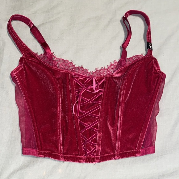 Victorias Secret Velour Corset Top - Picture 2 of 4